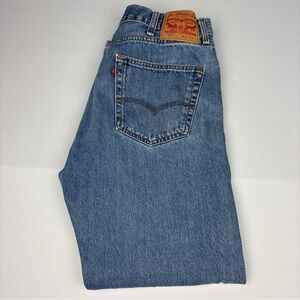 Levi's 505 Men 38x32 Jeans Blue Denim Medium Wash Straight Regular Fit Cotton